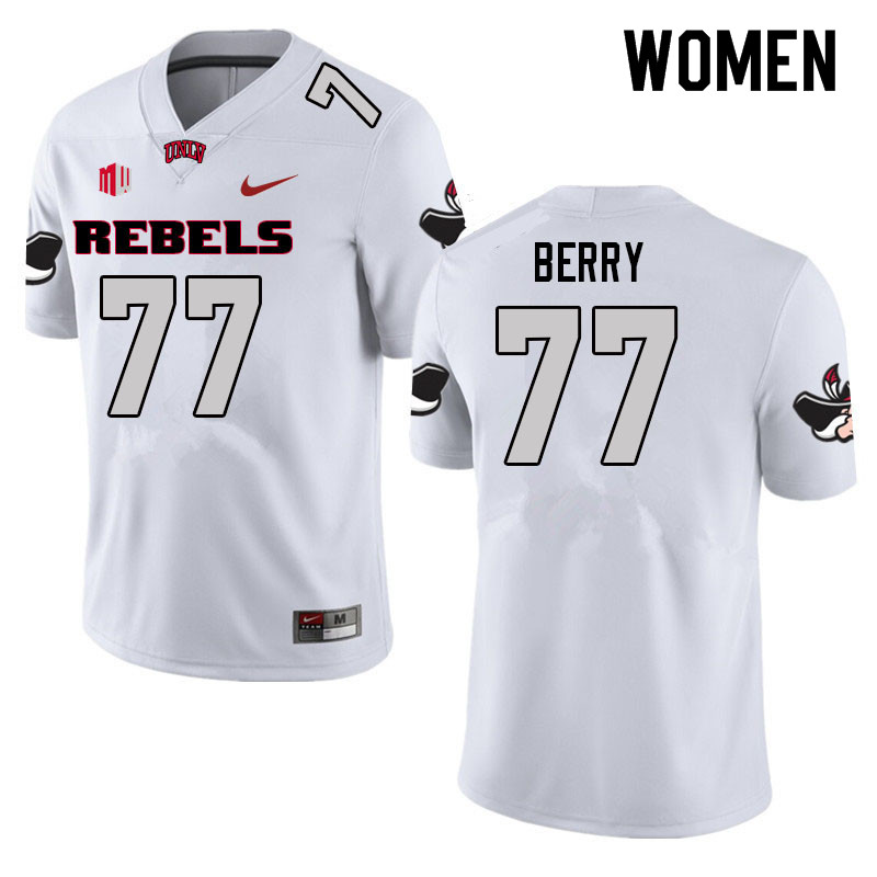 Women #77 Anthony Berry UNLV Rebels College Football Jerseys Sale-White - Click Image to Close